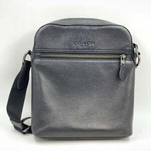 COACH 4011 Pebble Leather Houston Flight Bag Black R-C Coach